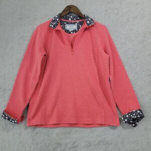 Orvis Coral Sweatshirt with Floral Accents